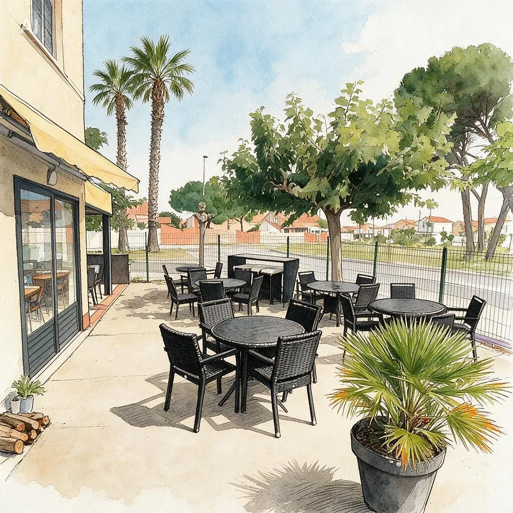 La terrasse ombragée de La Casa